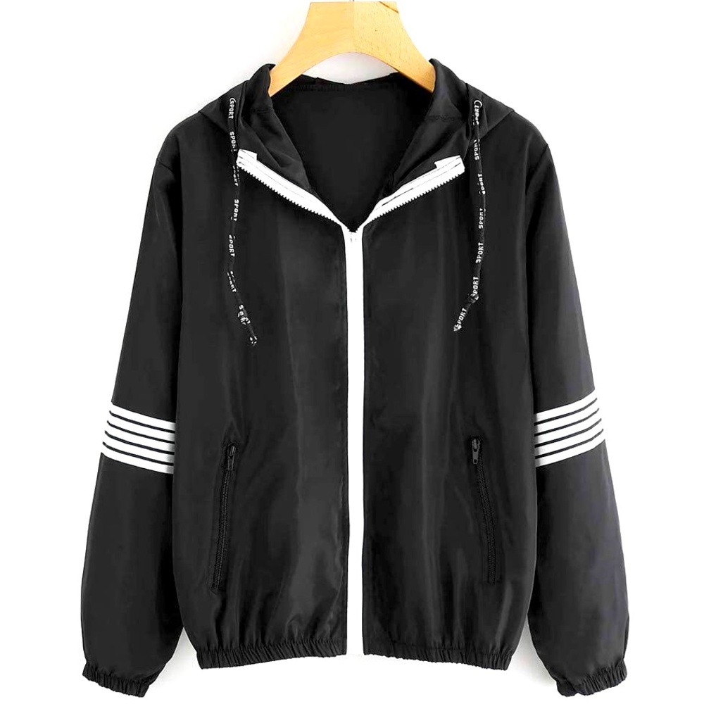 Zip Down Hooded Rain Jacket Windbreaker